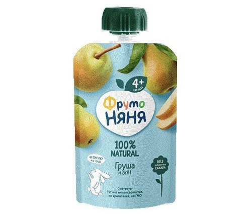 Фруто Няня пюре сошет, груша, с 4+ месяцев, 90 г.